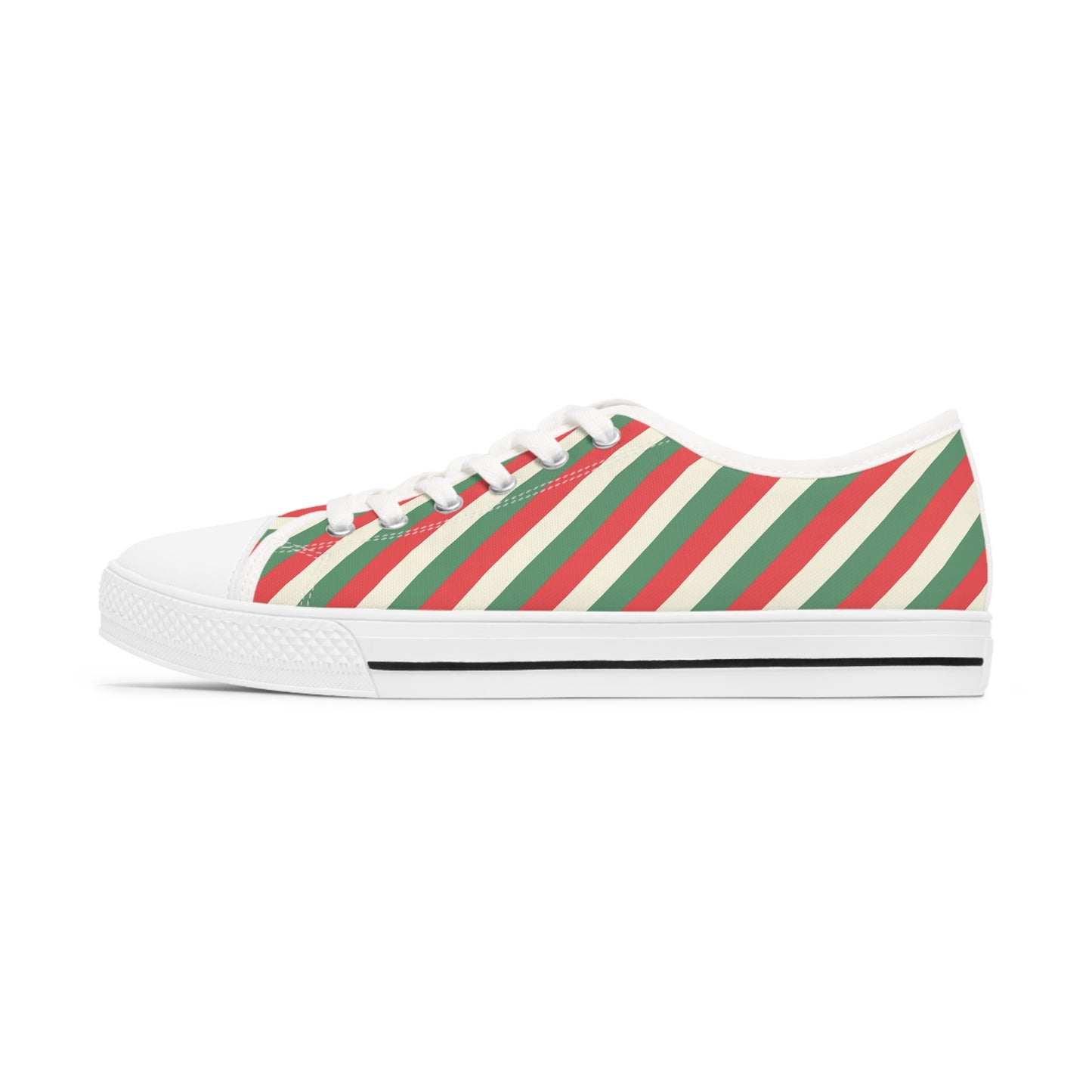 Jolly Stripes - Women's Low Top Christmas Sneakers