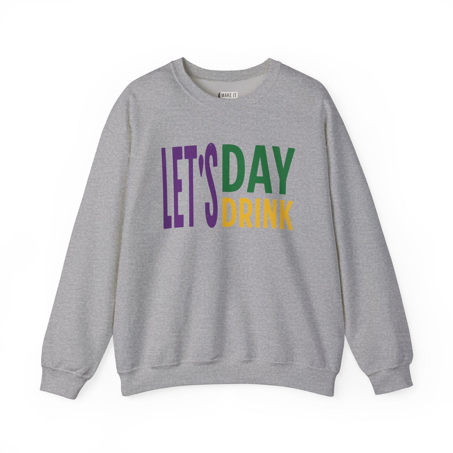 "Let's Day Drink" Mardi Gras Unisex Crewneck Sweatshirt