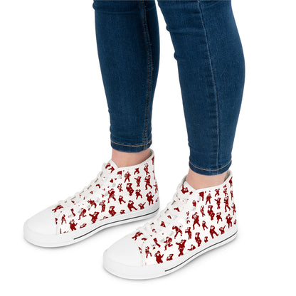 Dancing Santas - Women's High Top Christmas Sneakers