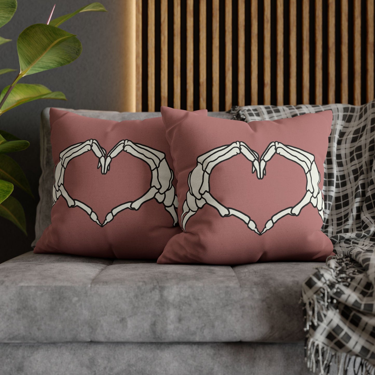 Skeleton Heart Hands  - Halloween Pillow Cover