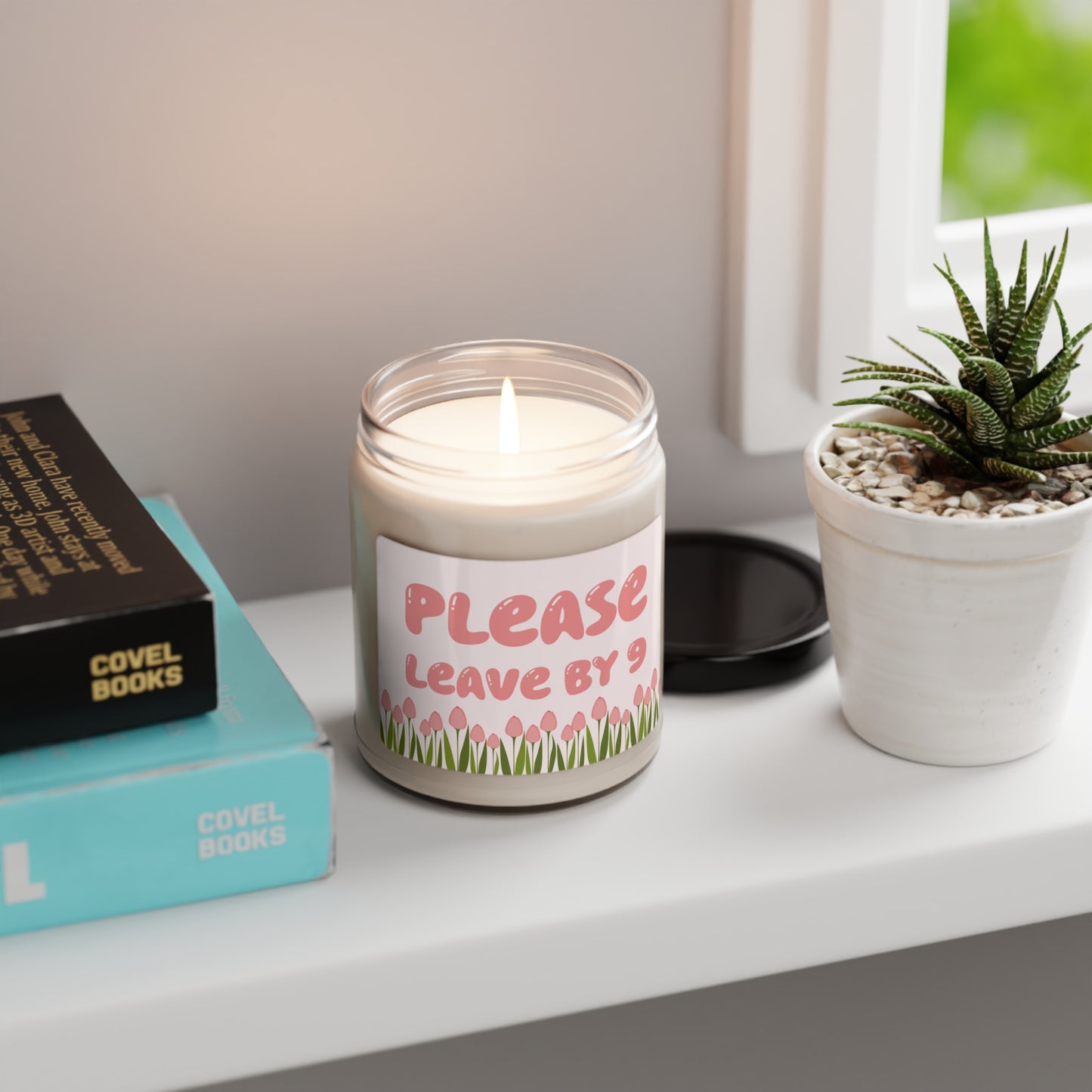 "Please Leave By 9" Scented Soy Candle, 9oz