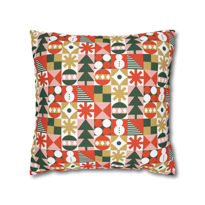 70's Style Christmas Pillow Cover