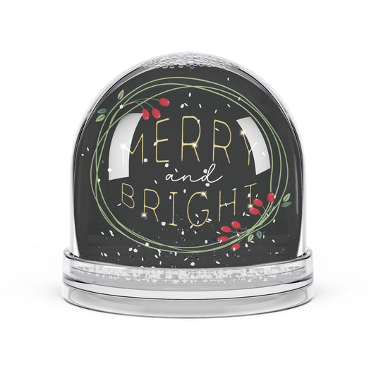 "Merry & Bright" - Christmas Snow Globe