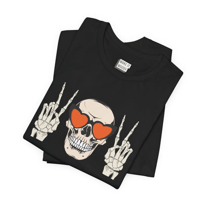 Peace Sign Skull Halloween Tee