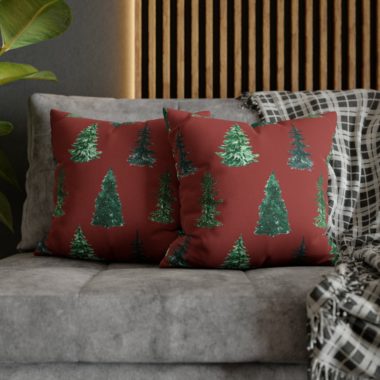 Xmas Firs Christmas Pillow Cover