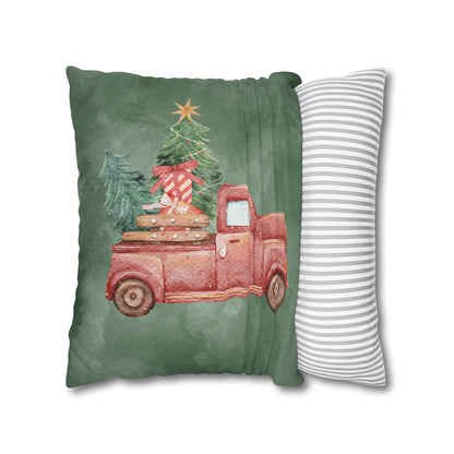 Red Truck Christmas Pillow Cover