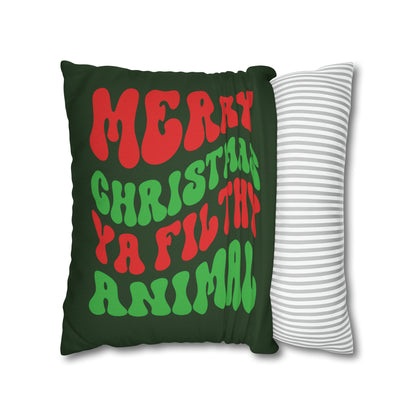 "Merry Christmas Ya Filthy Animal" Christmas Pillow Cover