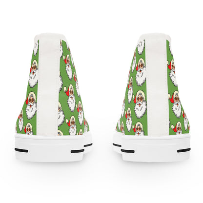 Groovy Santa - Women's High Top Christmas Sneakers