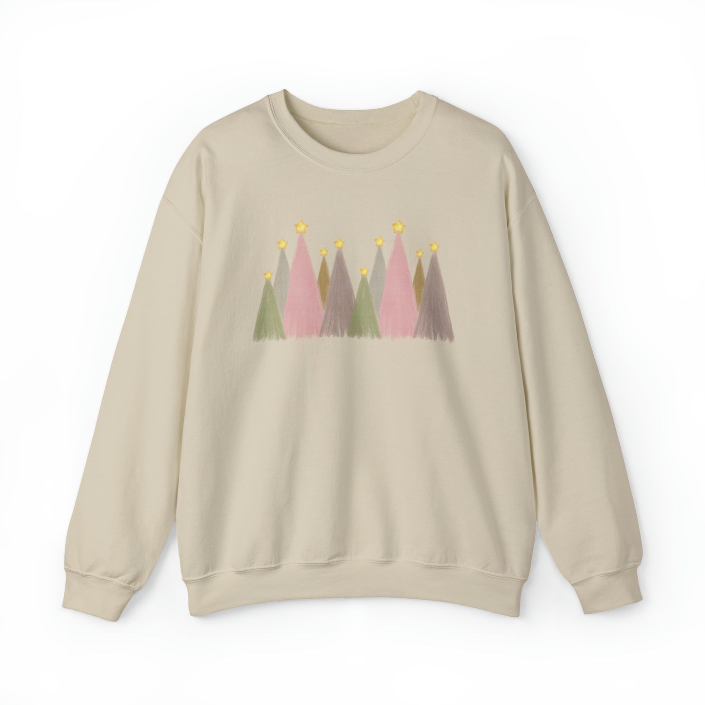 Pastel Christmas Trees Christmas Crewneck Sweatshirt