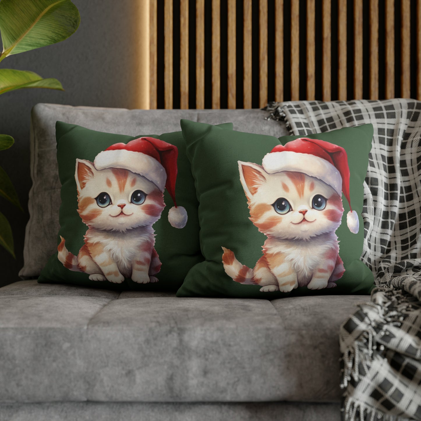 Kitten Christmas Pillow Cover