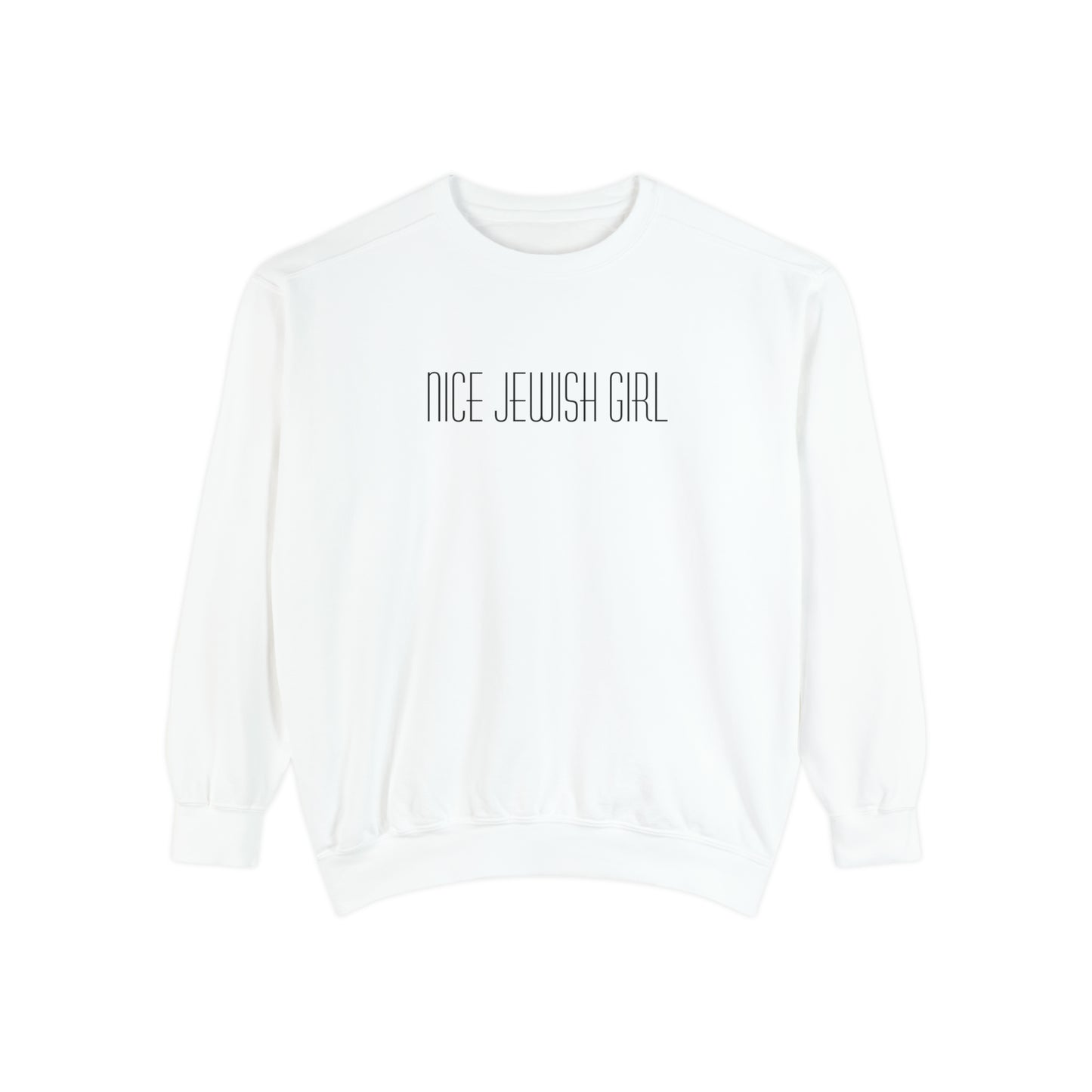 "Nice Jewish Girl" Hanukkah Crewneck Sweatshirt (Comfort Colors)