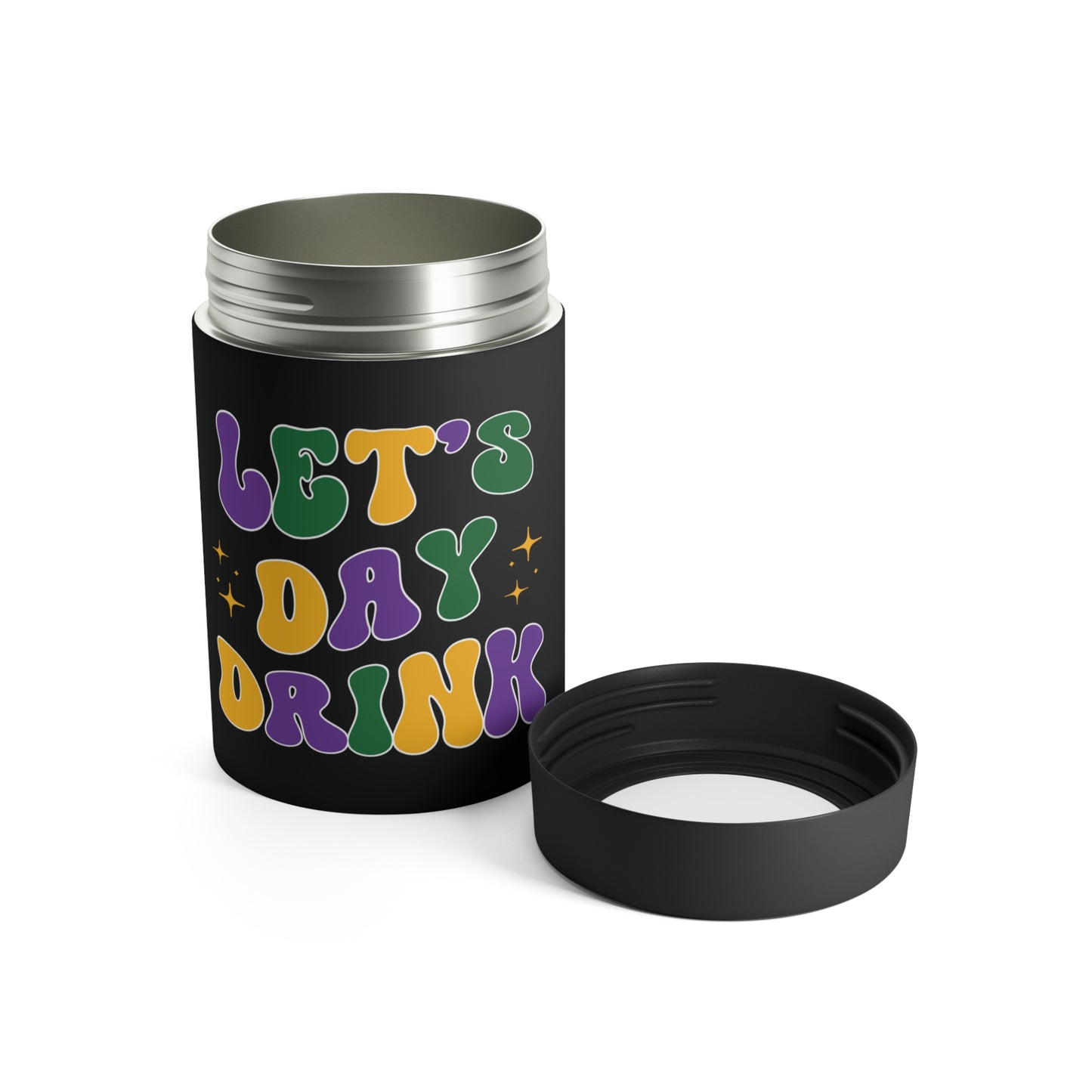 "Let's Day Drink" Mardi Gras Can Cooler