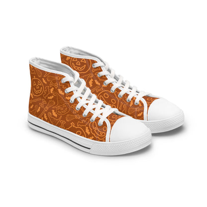 Orange You Glad It's Halloween - Women's High Top Halloween Sneakers