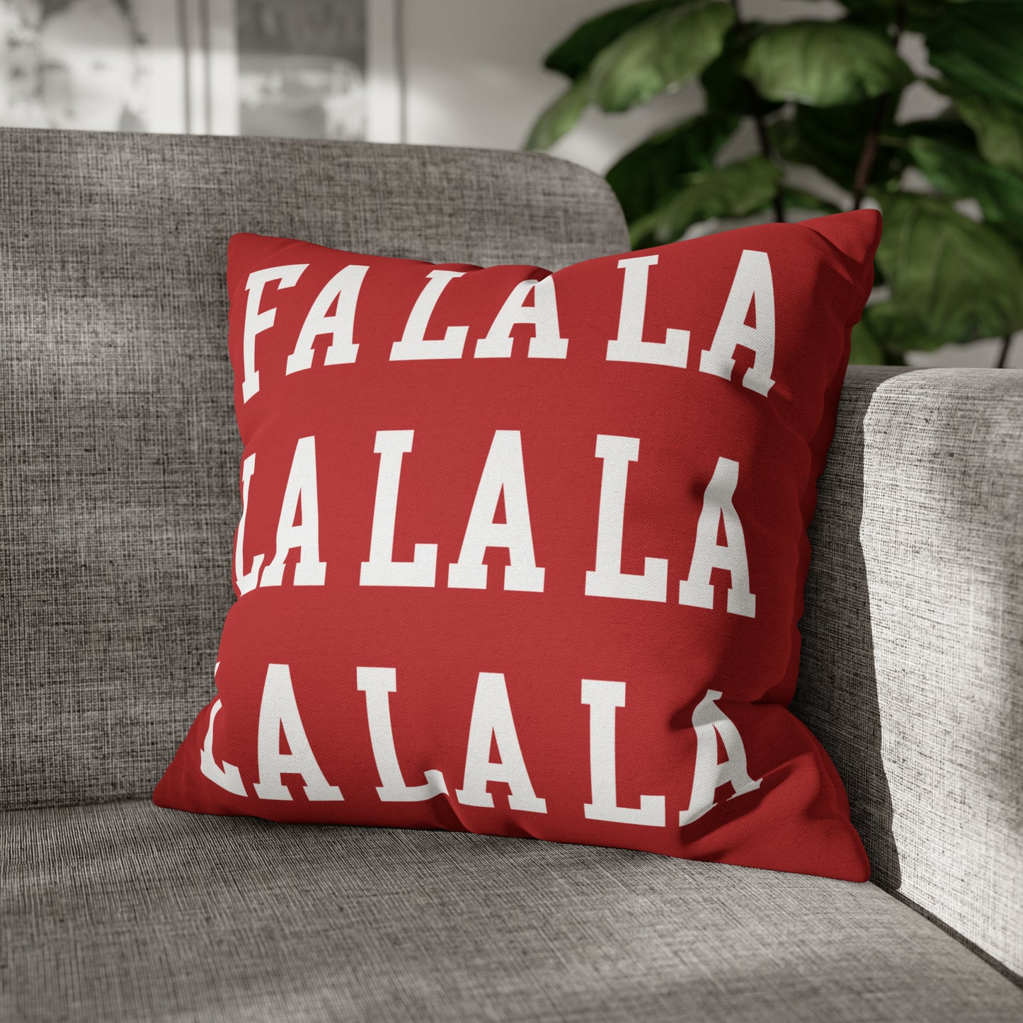 "Fa La La" Christmas Pillow Case, Red