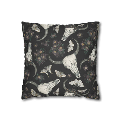 Bull Skull Print - Halloween Pillow Cover