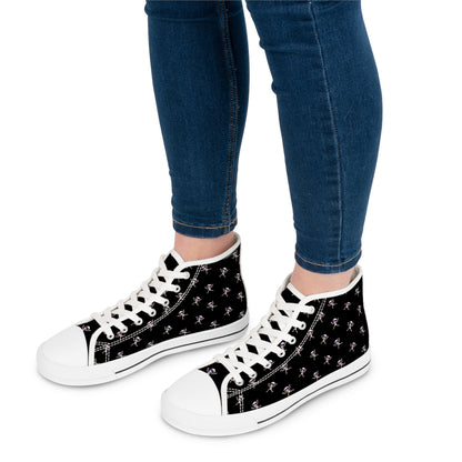 Silly Skeletons - Women's High Top Halloween Sneakers