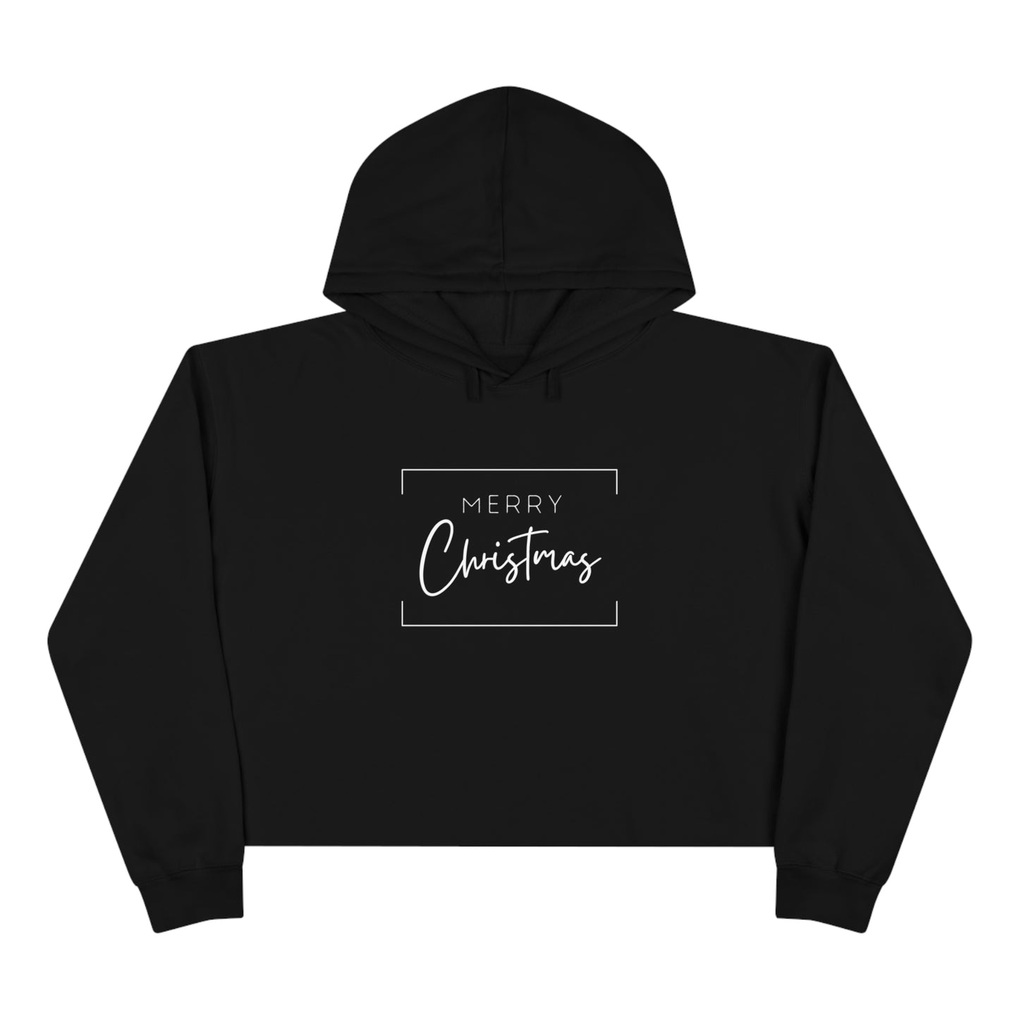 "Merry Christmas" Minimalist Cropped Christmas Hoodie