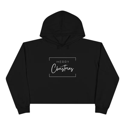 "Merry Christmas" Minimalist Cropped Christmas Hoodie