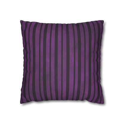 Purple & Black Stripe - Halloween Pillow Cover