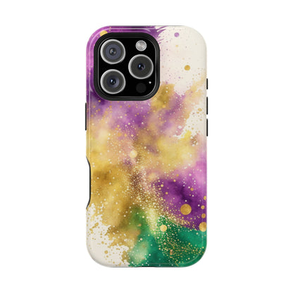 Mardi Gras Watercolor Print MagSafe Tough Case for iPhone