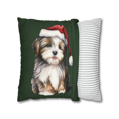 Puppy Christmas Pillow Cover