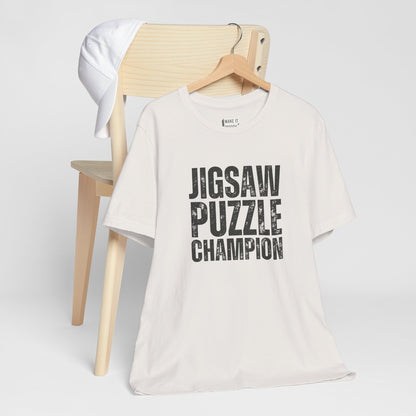 "Jigsaw Puzzle Champion" Funny T-Shirt