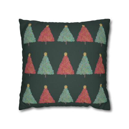 Tree Pattern Rudolph Christmas Pillow Cover, Forest