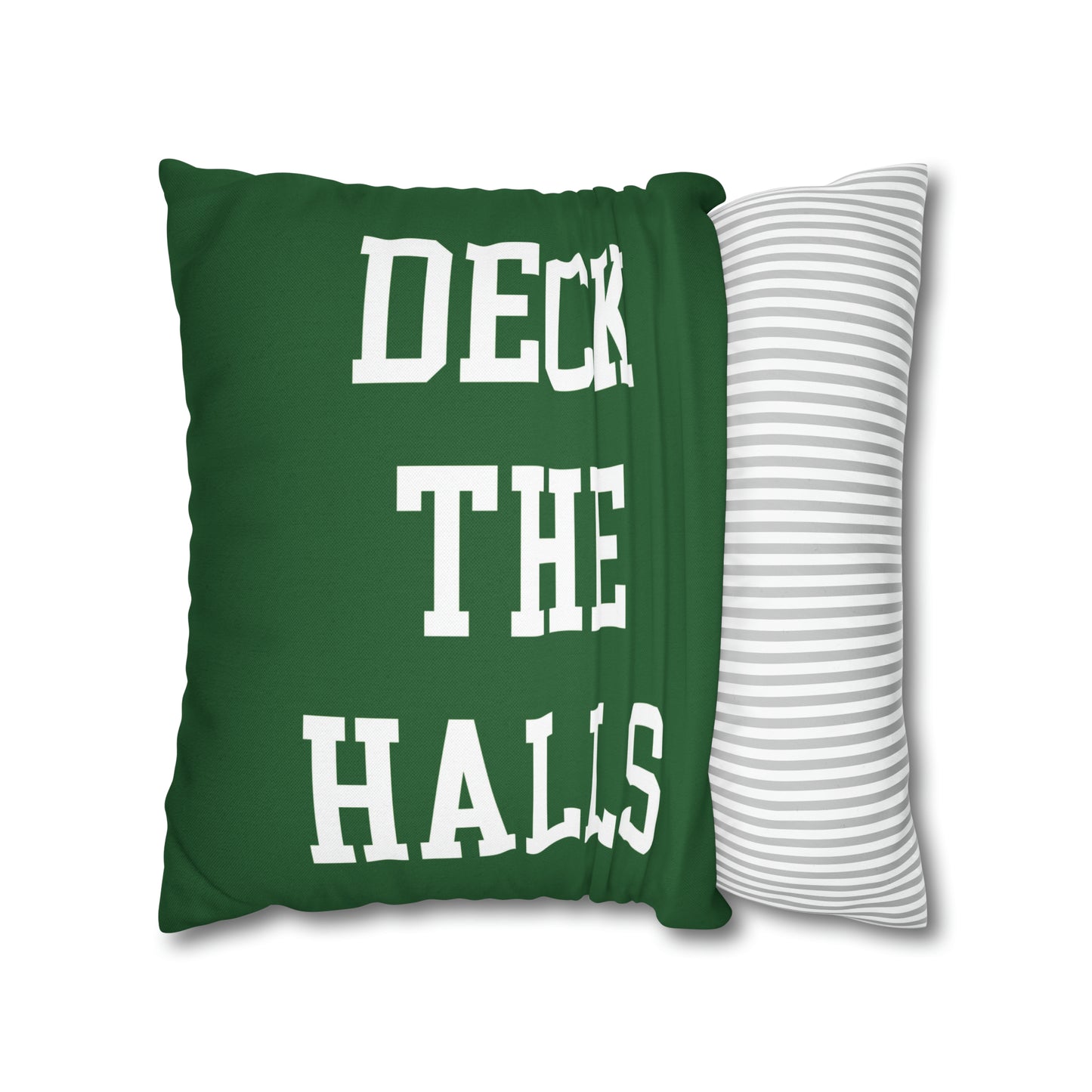 Deck The Halls Christmas Pillow Cover, Green