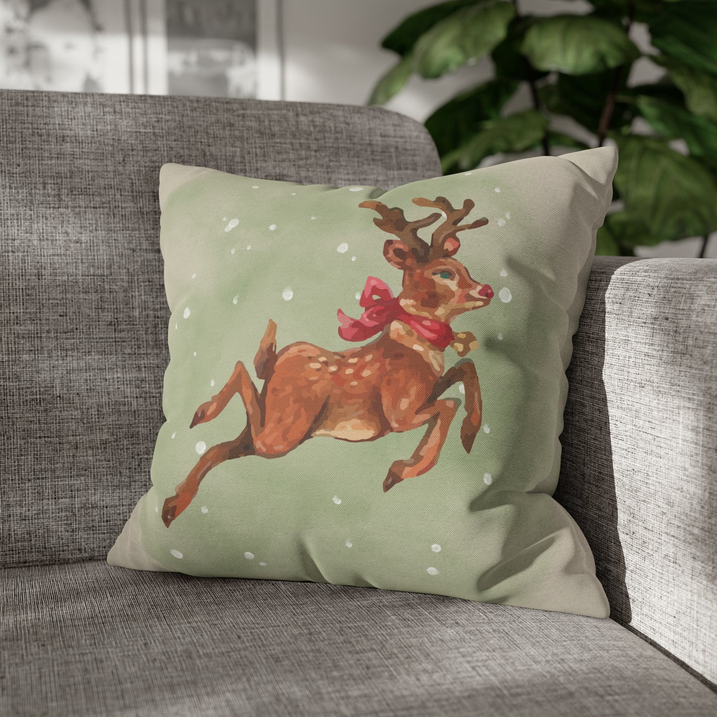 Rudolph Christmas Pillow Cover