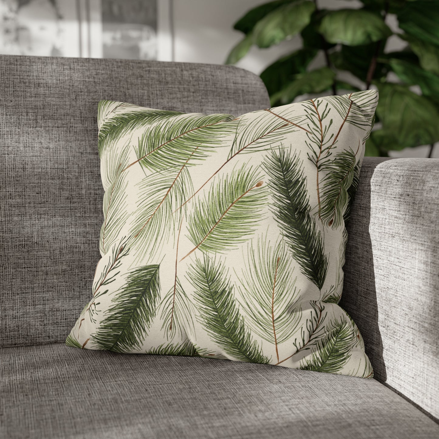 Balsam Fir Branches Christmas Pillow Cover