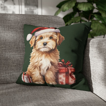 Doodle Puppy Christmas Pillow Cover