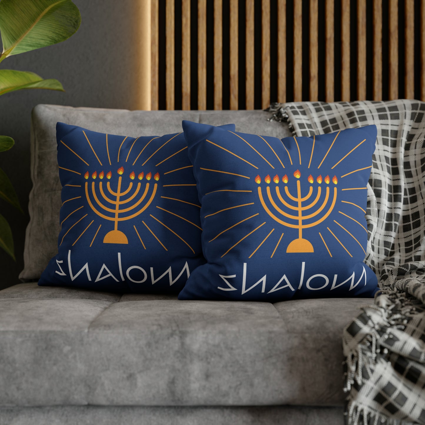 "Shalom" Hanukkah Pillow Cover