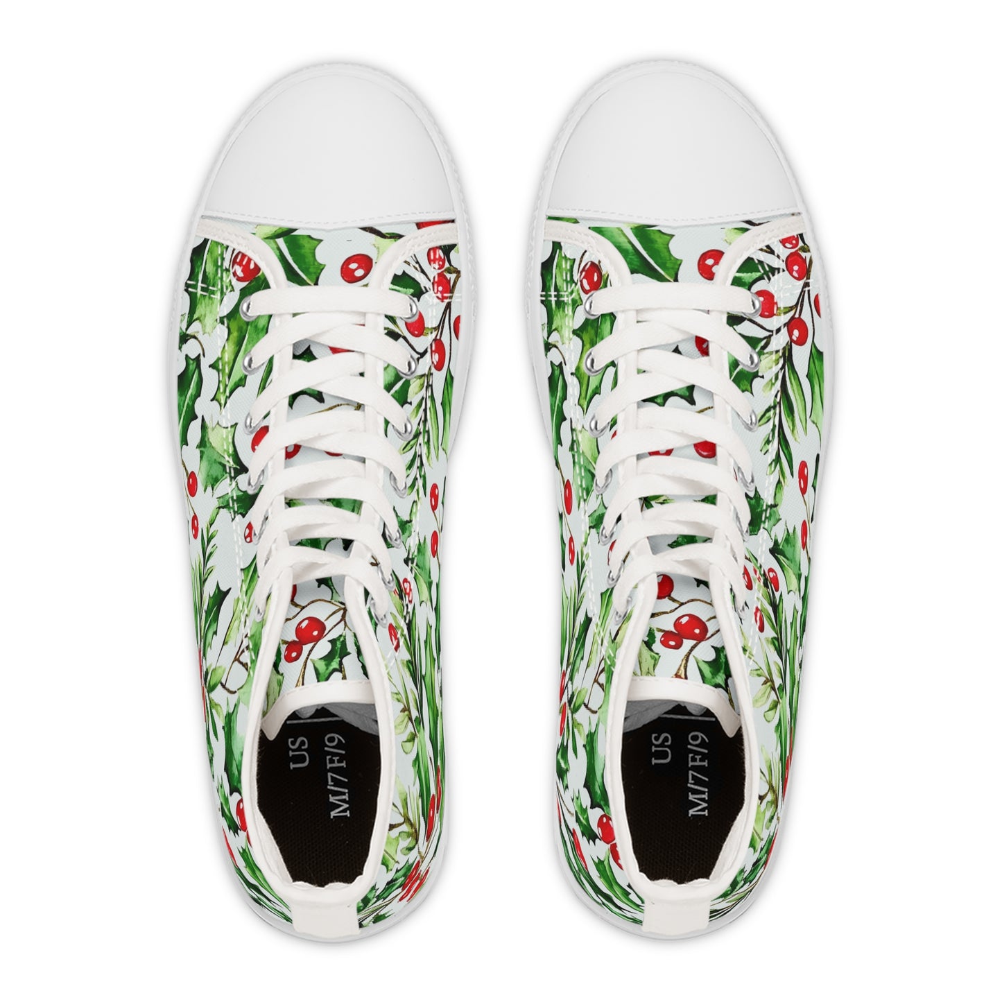 Holly Berries - Women's High Top Christmas Sneakers