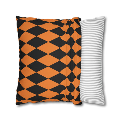 Black & Orange Argyle - Halloween Pillow Cover