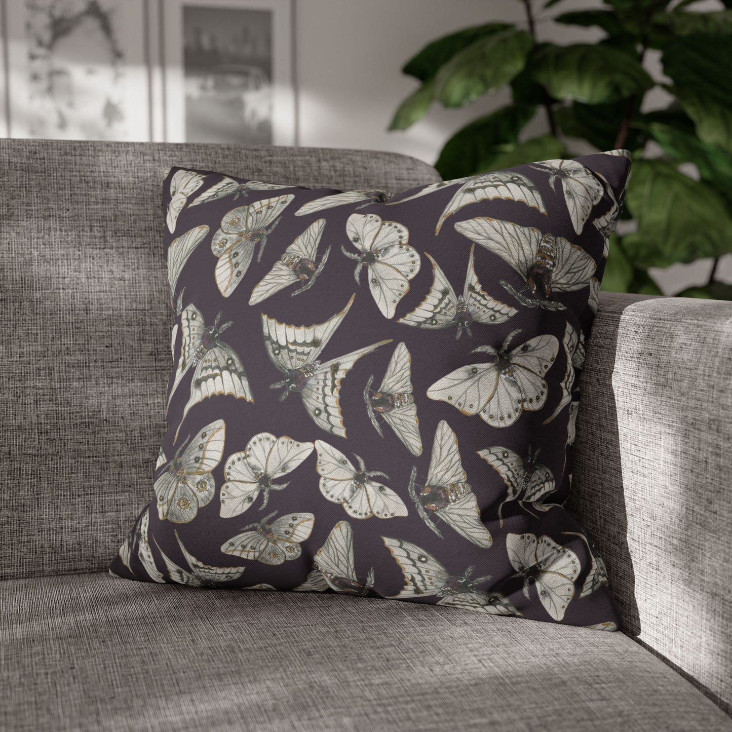 Moth Print - Halloween Pillow Cover