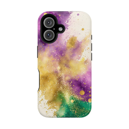 Mardi Gras Watercolor Print MagSafe Tough Case for iPhone