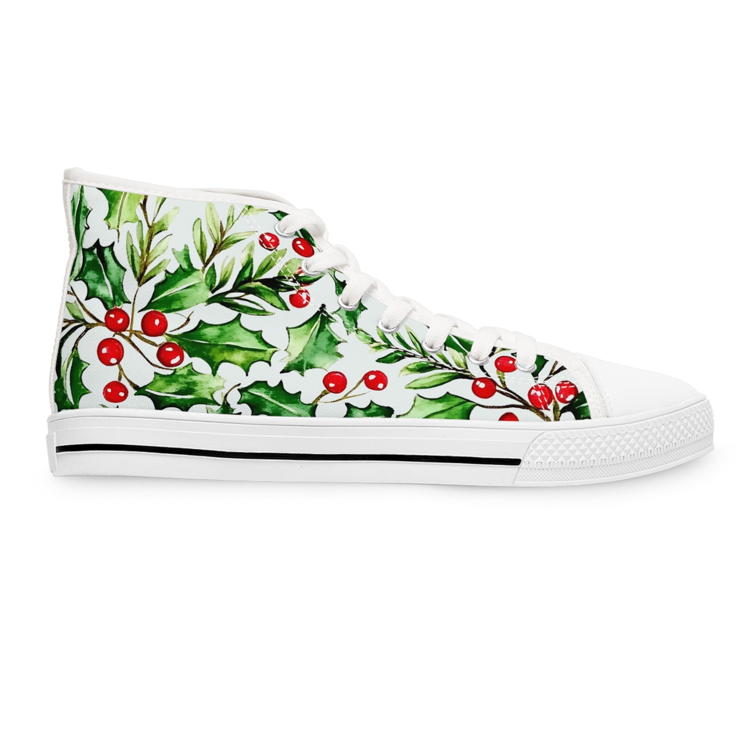 Holly Berries - Women's High Top Christmas Sneakers