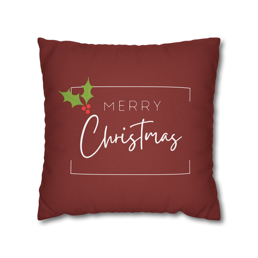 Copy of "Merry Christmas" Minimalist Christmas Pillow Cover, Red