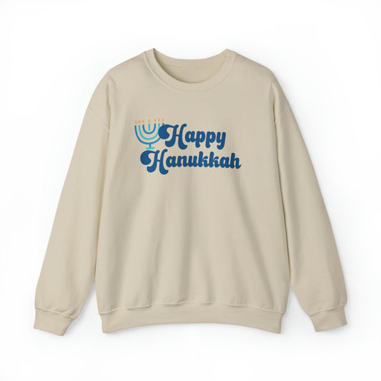 Retro "Happy Hanukkah" Crewneck Sweatshirt