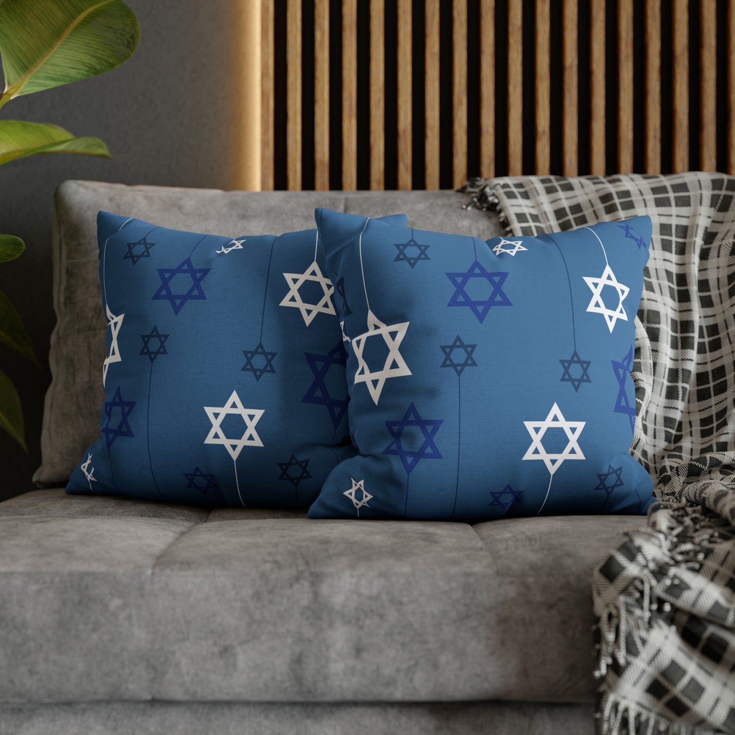 Hanging Stars of David Hanukkah Pillow Cover