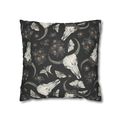 Bull Skull Print - Halloween Pillow Cover