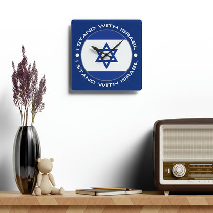 I Stand With Israel  Acrylic Wall Clock