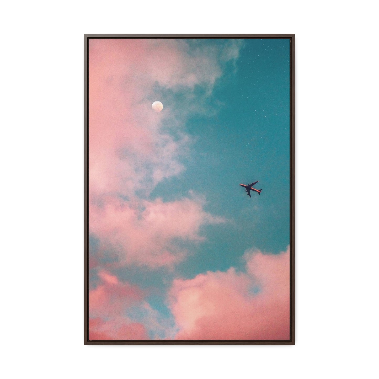 "Cotton Candy Skies" Airplane - Themed Framed Gallery Wrapped Canvas