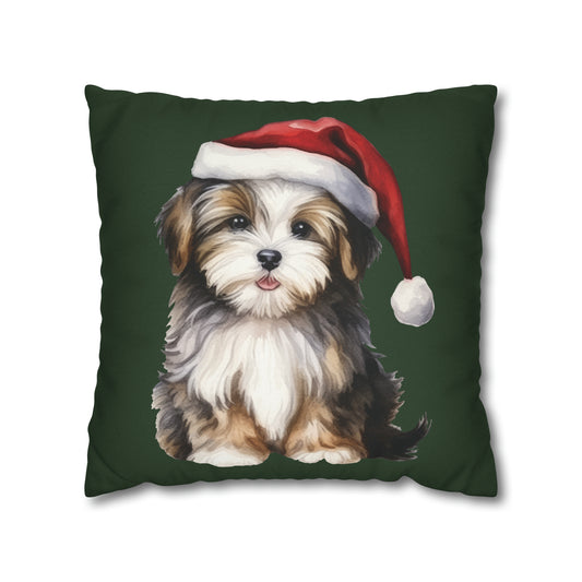 Puppy Christmas Pillow Cover