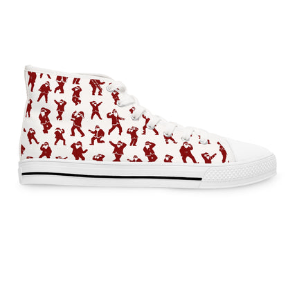 Dancing Santas - Women's High Top Christmas Sneakers