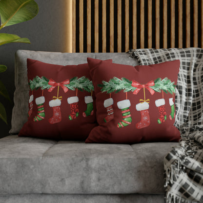 Stockings Christmas Pillow Cover, Red