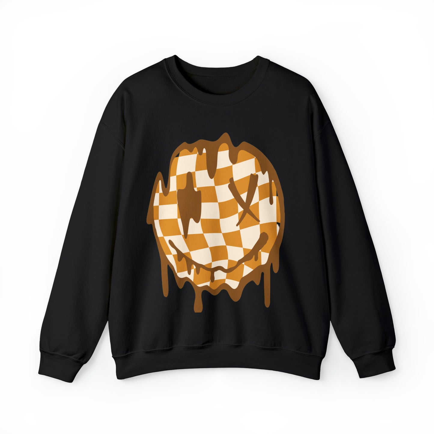 Retro Checkered Smiley Halloween Sweatshirt