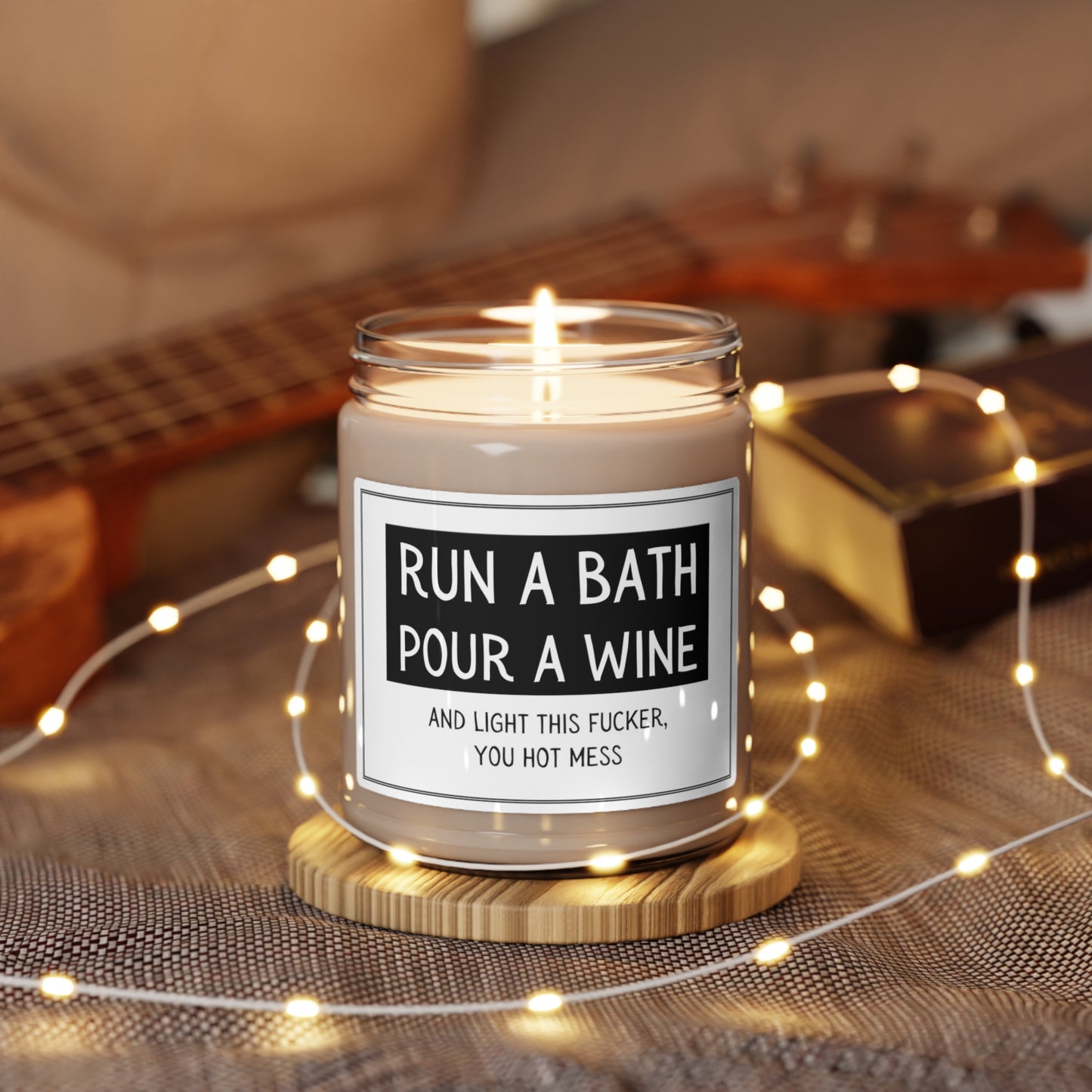 "Run a Bath, Pour a Wine" Scented Soy Candle, 9oz