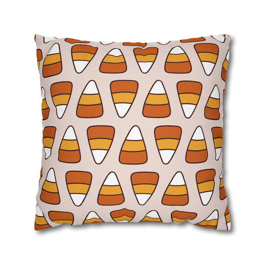 Candy Corn, Beige - Halloween Pillow Cover