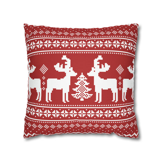 Reindeer Sweater Christmas Pillow Cover